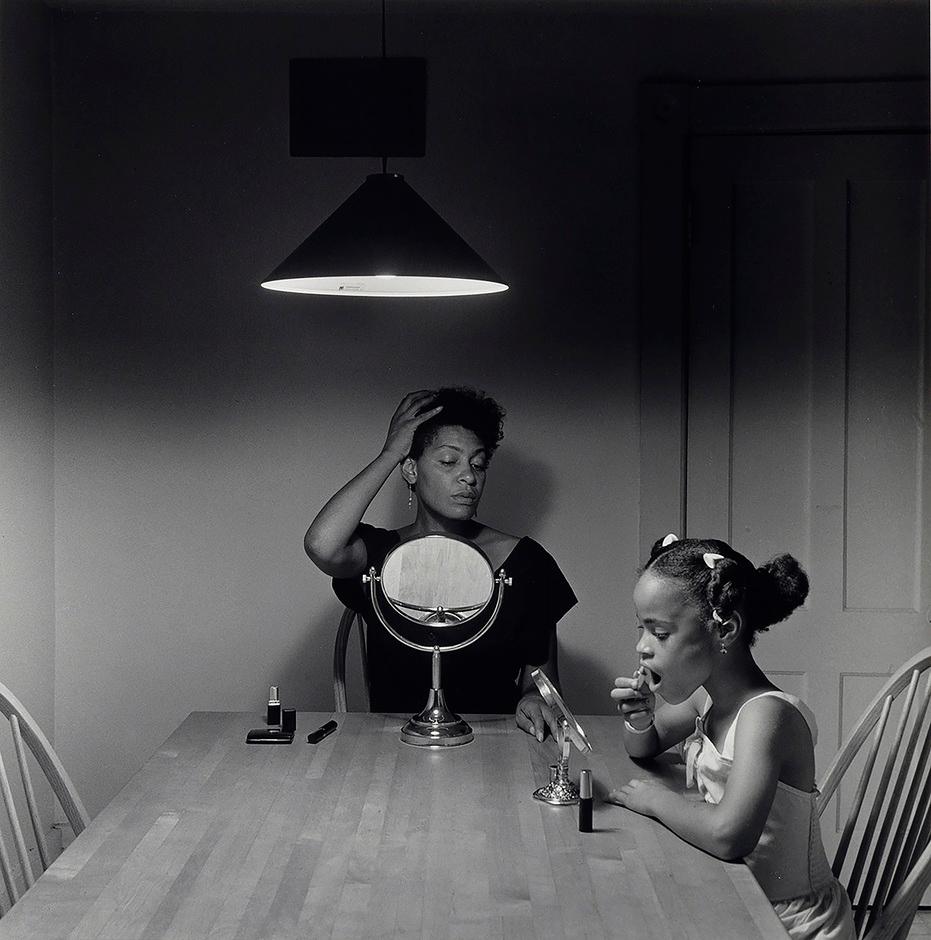 Untitled (Woman and Daughter with Make-up) from the Kitchen Table series